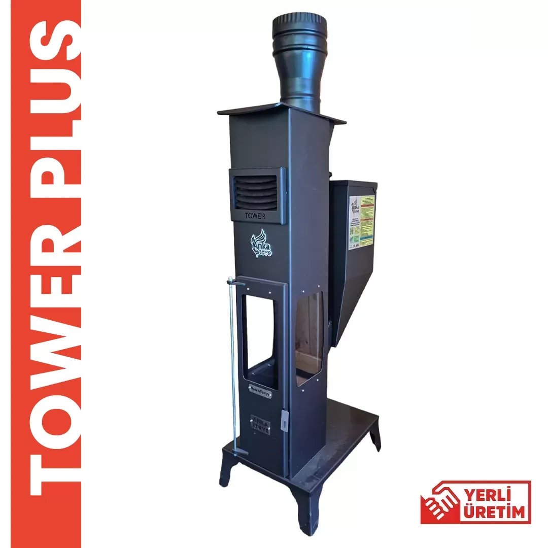 Tower Plus Dekoratif Camlı Küçük Pelet Soba